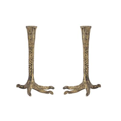 Distressed Brass Bird Feet Candle Stand Set Of 2 | Lila Rasa | Wolf & Badger