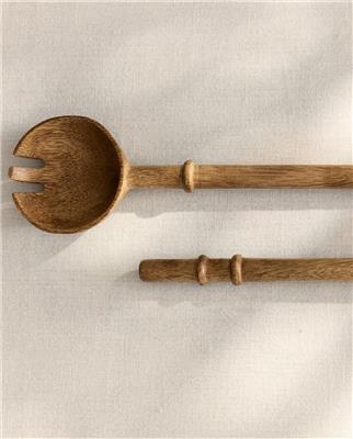 WOODEN SALAD FLATWARE SET (SET OF 2) | Zara Home United States of America