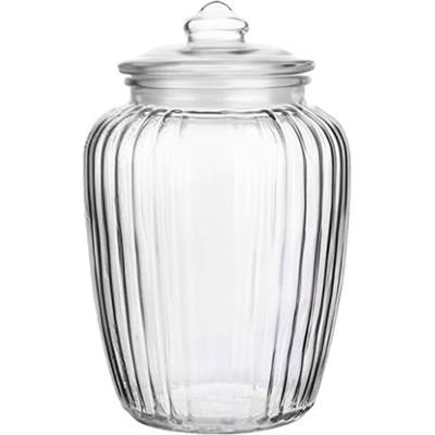 Glass Round Ribbed Glass Cannister 1350ml (1.35L) With Glass Lid | Shop Today. Get it Tomorrow! | takealot.com
