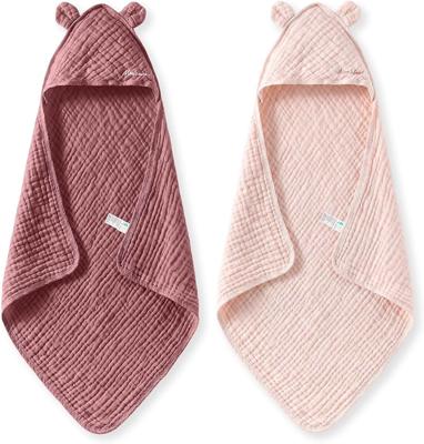 Amazon.com : Momcozy 6-Layer Muslin Cotton Baby Towels with Hood, 32x32 Inch, Pink | 6-Layer 100% Cotton Muslin Hooded Baby Towel Set for Newborn, Inf