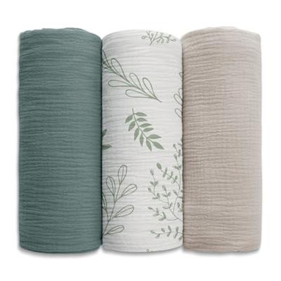 Soarwg Kids Muslin Cloth Baby Swaddle Cloths for Newborns, Pack of 3 Muslin Blanket, Large 95 x 100cm Baby Blanket - Baby Swaddle Blanket Burp Cloths,