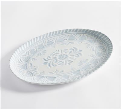 Chambray Tile Outdoor Melamine Serving Platter | Pottery Barn