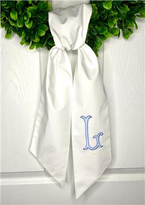 Embroidered Initial Wreath Sash, Monogrammed Home Decor - Etsy