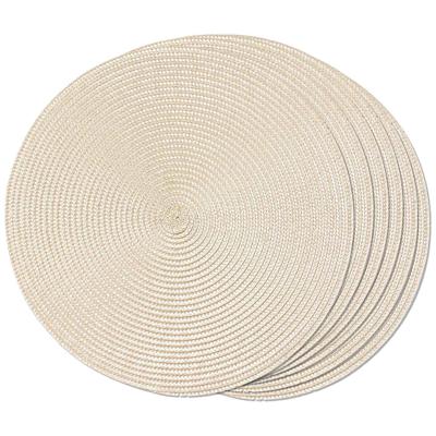 Round Braided Placemats Set of 6 Table Mats for Dining Tables Woven Washable Non-Slip Place Mats 15 Inch(Beige),6 x Placemat,Beige - Walmart.ca