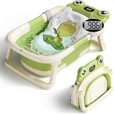 Amazon.com: Baby Bathtub, Collapsible Newborn Bathtub for Infant to Toddler 0-24 Months with Soft Cushion and Thermometer,Portable Travel Newborn Tub