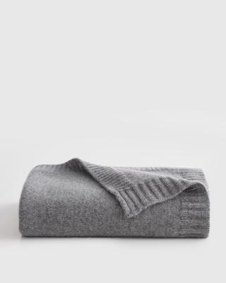 Luxe Knit Cashmere Baby Blanket in Heather Grey