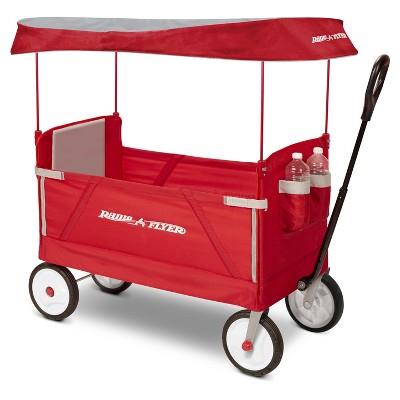 Radio Flyer 3 in 1 EZ Fold Wagon with Canopy - Red: Steel & Nylon, 150 lb Capacity : Target