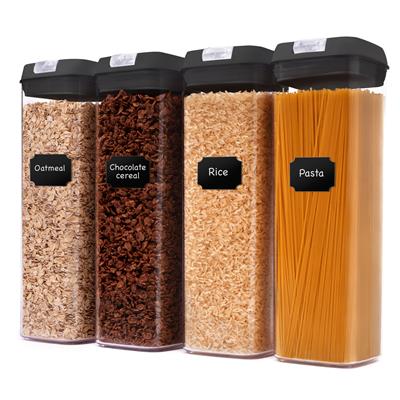 Cheer Collection Set of 4 Uniform Size Airtight Food Storage Containers