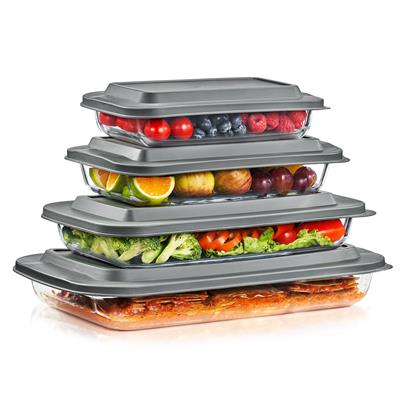 Sorbus 8-Piece Deep Glass Baking Dish Set with Lids - Oven-Safe, & Dishwasher-Safe for Easy Baking,