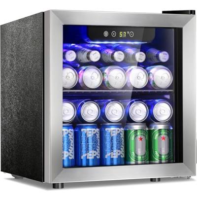Antarctic Star 48 Can Beverage Refrigerator,12 Bottle Wine Cooler with Stainless Steel Glass Door, Digital Temperature Display,Electronic Temperature