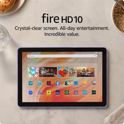 Amazon.com: Amazon Fire HD 10 tablet (newest model) built for relaxation, 10.1 vibrant Full HD screen, octa-core processor, 3 GB RAM, 32 GB, Lilac : E