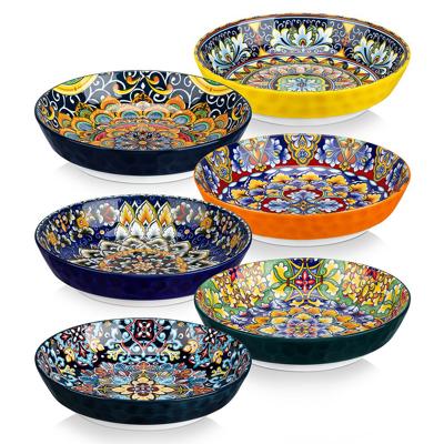 6-piece Porcelain Pasta Bowl Set, Multipurpose Bowl for Soup, Ramen, Salad