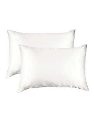 Royal Comfort Mulberry Soft Silk Hypoallergenic Pillowcase Twin Pack 51x76cm in Ivory | MYER