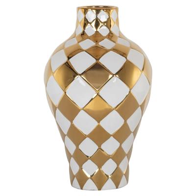 Richmond Interiors Zilla White & Gold Vase Small