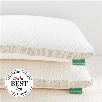 King/Pair Molded Organic Latex Neck Support Pillow | Avocado Green Mattress®