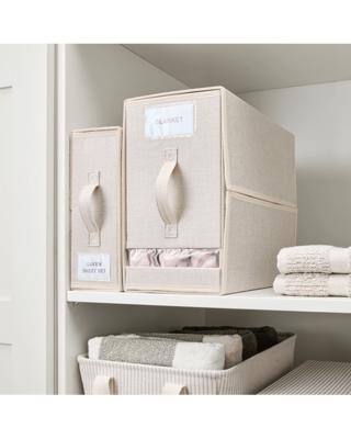 Linen Look Large Bed Linen Box - Beige - Kmart
