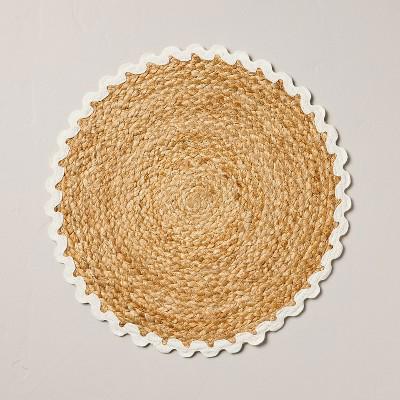 Round Woven Charger Rickrack Trim Cream - Hearth & Hand™ with Magnolia : Target