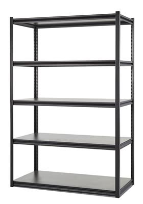 Mastercraft Adjustable 5-Shelf Steel Metal & Wood Storage Rack/Shelving Unit, 48 x 24 x 72-in