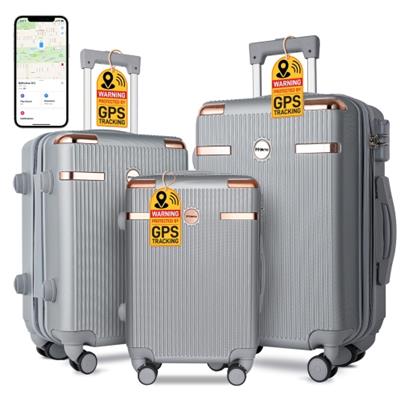 IMGadgets Go Luggage Set (3 pc) | FREE 3 Smart GPS Tracker, Hard Side Lightweight & Durable ABS Polycarbonate | 360° Spinner Wheel | TSA-Approved Lock