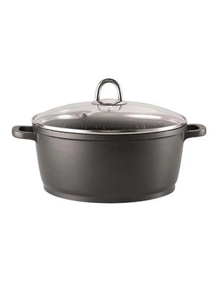 The Cook Shop™ Baccarat Granite Casserole With Lid 24 x 1cm in Grey | MYER