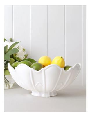 Heritage Forde Ceramic Petal Bowl in White 34cm | MYER