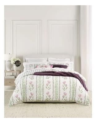 Heritage Tulip Cotton Sateen Quilt Cover Set in Pink | MYER
