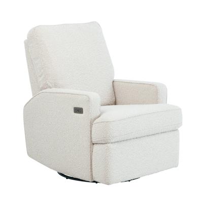 Quinn Electric Recliner Glider Chair with USB in Vanilla Bouclé | IL Tutto | iL Tutto