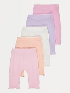 Pastel Ribbed Leggings 5 Pack | Baby | George at ASDA