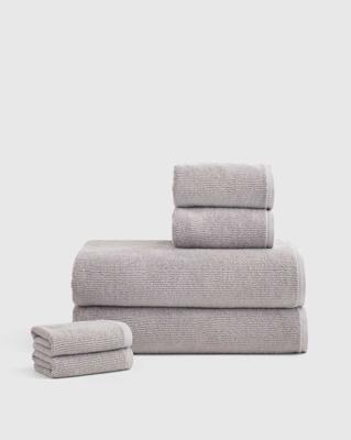Turkish Ribbed Quick Dry Bath Sheet Bundle in Grey