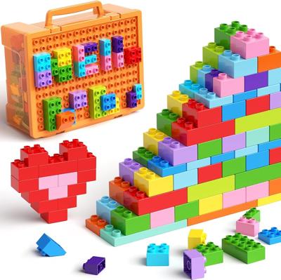 Amazon.com: 97PCS Building Blocks Set with Storage Box & Base Plate - STEM Educational Toys for Toddlers, Kids Ages 3+, Compatible with Major Large Pa