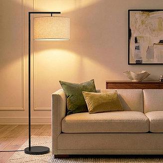 Montage Modern 60 LED Arc Floor Lamp with Fabric Drum Shade - Macys