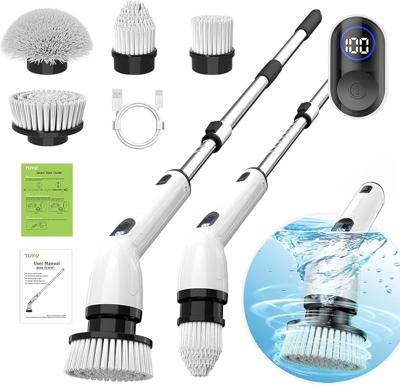 Amazon.com: TUYU Electric Spin Scrubber, Full-Body IPX7 Waterproof Bathroom Scrubber with Power LCD Display, Adjustable Extension Handle, Cordless Sho