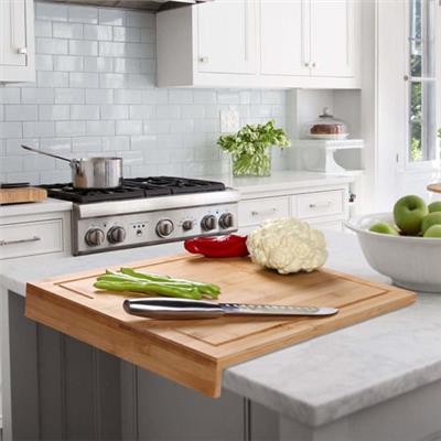 Lifestyle Traders Gourmet Kitchen Bamboo Cutting Board with Counter Edge | Temple & Webster