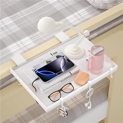 Amazon.com: Foldable Bedside Shelf, Metal Clip-On Bed Tray Table for Bunk Bed & Dorm Beds, Dorm Room Essentials Organizer for College Students, Floati