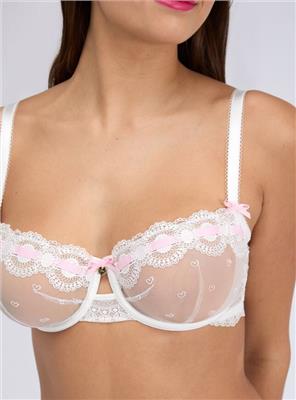 Calla embroidered balconette bra | White | Boux Avenue UK