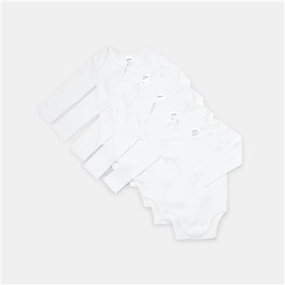 5 Pack Cotton Long Sleeve Bodysuits - Kmart