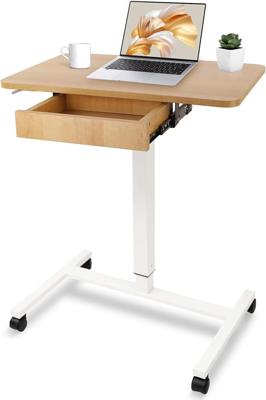 Amazon.com: CLATINA Mobile Laptop Standing Desk, Height Adjustable Teacher Podium with Lockable Wheels, Adjustable Work Table with Drawer, Computer Ca