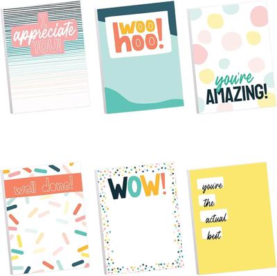 Amazon.com : Modern Appreciation Sticky Note Assortment / 3 x 4 Repositionable Sticky Note Set/Set of 6 Colorful Encouragement Pads/Made in The USA :