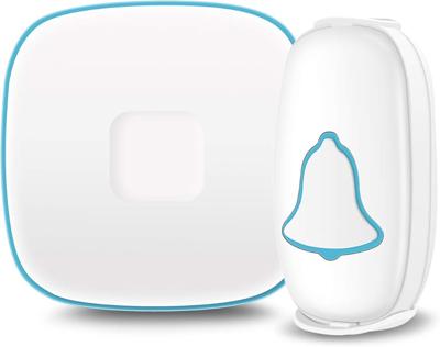 BO YING Wireless Doorbell, Bo Ying Waterproof Door Bell with 38 Melodies and Led Flash, Easy Install, 1000-Foot Range,1 Push Button & 1 Receiver, Whit