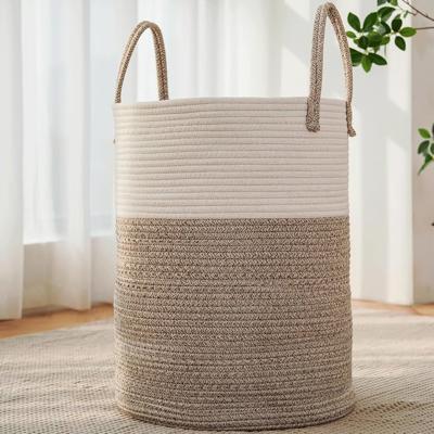 Amazon.com : JMvicyroam Large Woven Laundry Basket Hamper,60L Cotton Rope Storage Bin for Blankets,Toys and Clothes,Decorative Tall Nursery Hamper for