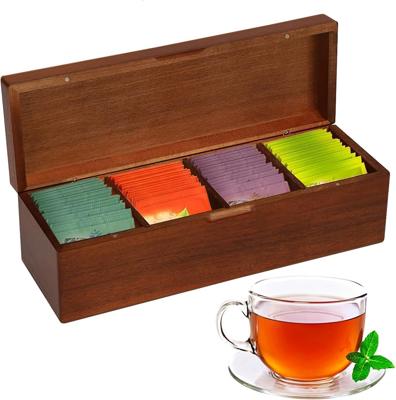 Tea Bag Storage Organiser Wooden Organiser 8 Compartment Teabag Storage Drawers, Tea Station Organizer with Drawer Caddy Box, Teabag Holder Container