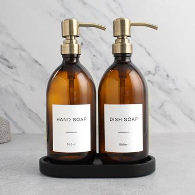 Black Tray & Amber Glass Dispenser Set – For Home & Businesses | Namie – Namie Home