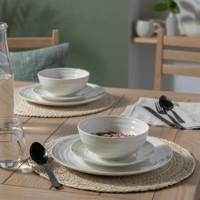 Buy Habitat Ripple 12 Piece Stoneware Dinner Set - Cream | Dinner sets | Habitat