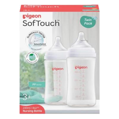 Pigeon SofTouch Baby Bottle PP 3 Months+ 240mL Twin Pack – Discount Chemist