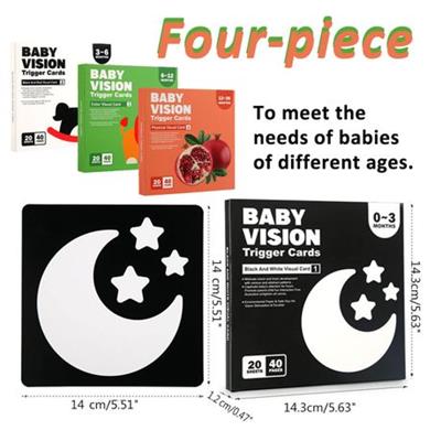 4 Pieces Baby Early Education Visual Contrast Flash Learning Cards Months Gift | Shop Today. Get it Tomorrow! | takealot.com