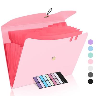 Sooez 7 Pocket Expanding File Folder, Premium Accordion File Organizer, Letter Size Folders for Documents, Sleek Filing Folders with Bungee Closure, P