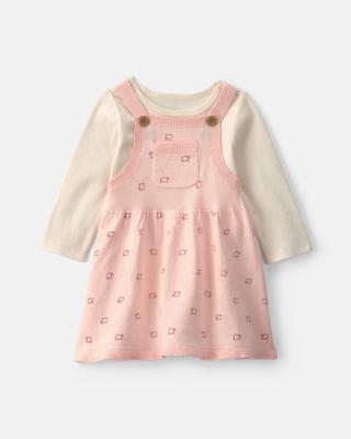 Baby Girl 2-Piece Sheep Long-Sleeve Dress Set - Pink/Cream | Carters