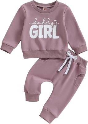 Amazon.com: Sejardin Toddler Baby Girl Clothes Daddys Girl Long Sleeve Pullover Sweatshirt Stretch Jogger Pants Infant Fall Winter Outfit (Daddys Girl