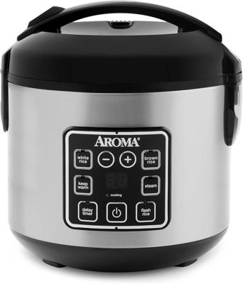 Amazon.com: AROMA Digital Rice Cooker, 4-Cup (Uncooked) / 8-Cup (Cooked), Steamer, Grain Cooker, Multicooker, 2 Qt, Stainless Steel Exterior, ARC-914S
