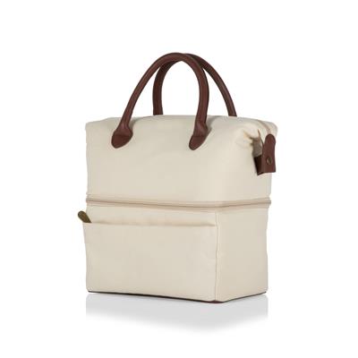 Oniva Urban Lunch Bag Cooler, (Beige with Brown Accents) - White
